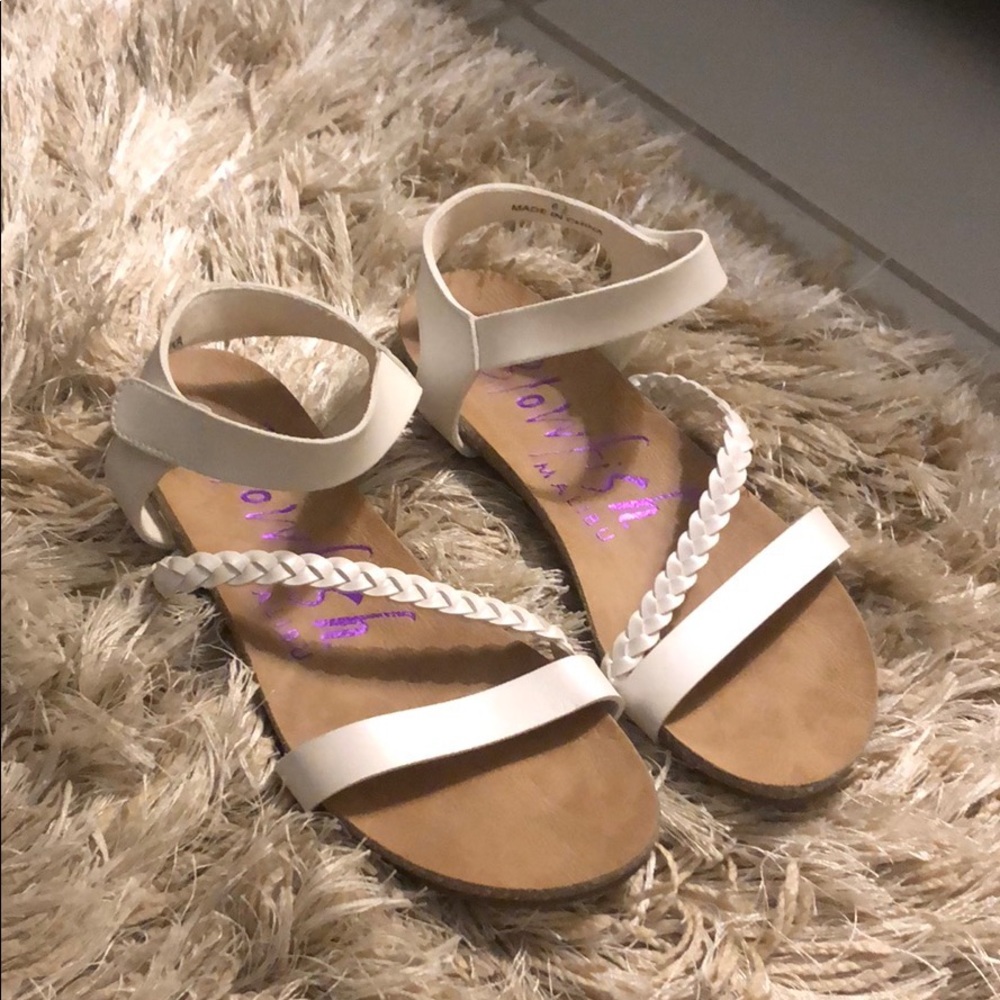 White braided casual sandals
